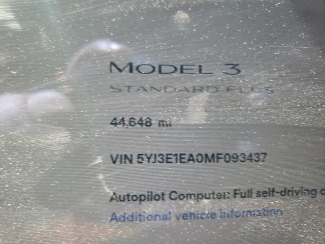 Photo 8 from auction – 2021 TESLA MODEL 3 with VIN 5YJ3E1EA0MF093437