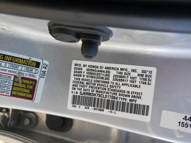 Photo 10 from auction – 2012 HONDA CR-V EXL with VIN 5J6RM3H75CL017064
