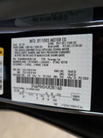Photo 10 from auction – 2018 FORD FUSION SE with VIN 3FA6P0HD4JR281160