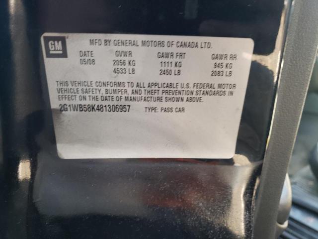 Photo 10 from auction – 2008 CHEVROLET IMPALA LS with VIN 2G1WB58K481306957