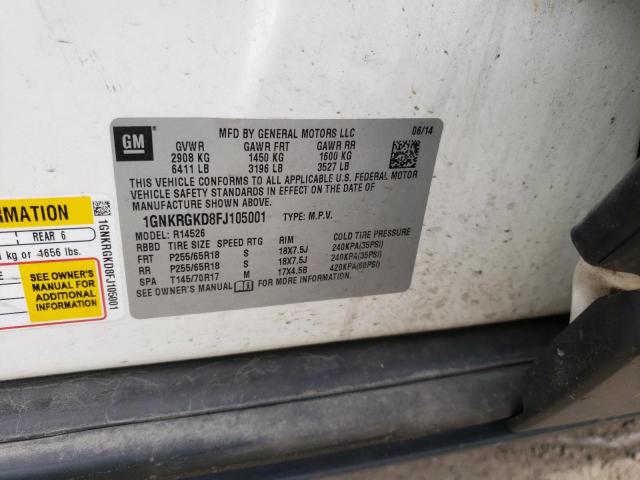 Photo 10 from auction – 2015 CHEVROLET TRAVERSE L with VIN 1GNKRGKD8FJ105001