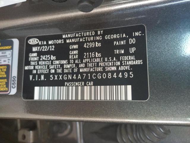 Photo 10 from auction – 2012 KIA OPTIMA EX with VIN 5XXGN4A71CG084495