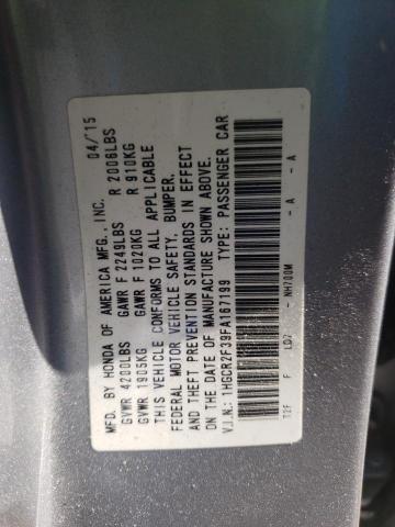 Photo 10 from auction – 2015 HONDA ACCORD LX with VIN 1HGCR2F39FA167199