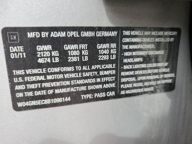 Photo 10 from auction – 2011 BUICK REGAL CXL with VIN W04GN5EC8B1096144
