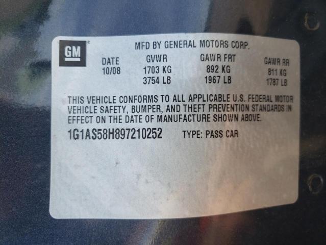 Photo 10 from auction – 2009 CHEVROLET COBALT LS with VIN 1G1AS58H897210252