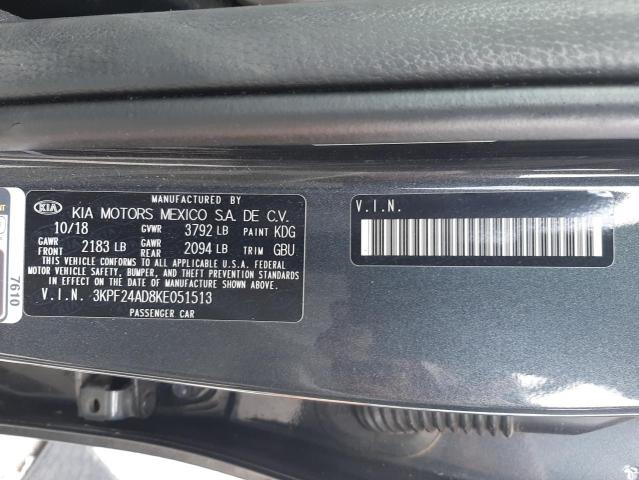 Photo 10 from auction – 2019 KIA FORTE FE with VIN 3KPF24AD8KE051513