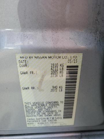 Photo 10 from auction – 2015 NISSAN ALTIMA 2.5 with VIN 1N4AL3AP1FN878501
