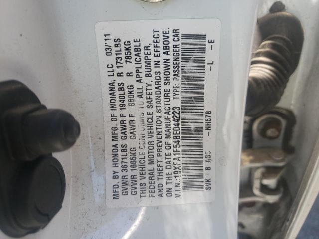 Photo 10 from auction – 2011 HONDA CIVIC LX with VIN 19XFA1F54BE044223