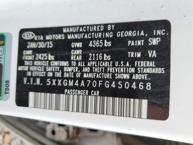 Photo 10 from auction – 2015 KIA OPTIMA LX with VIN 5XXGM4A70FG450468