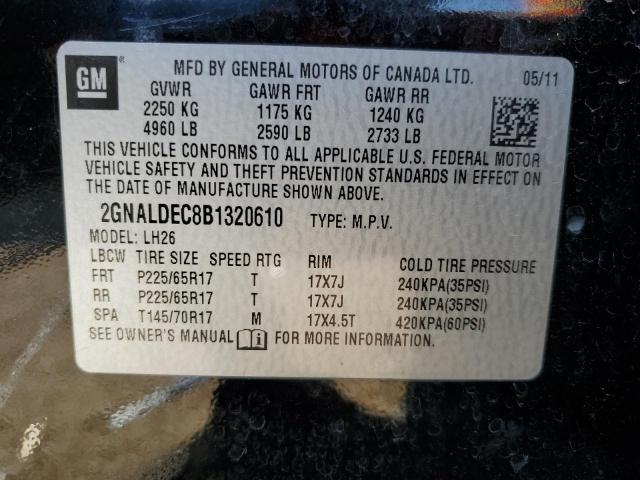 Photo 10 from auction – 2011 CHEVROLET EQUINOX LT with VIN 2GNALDEC8B1320610