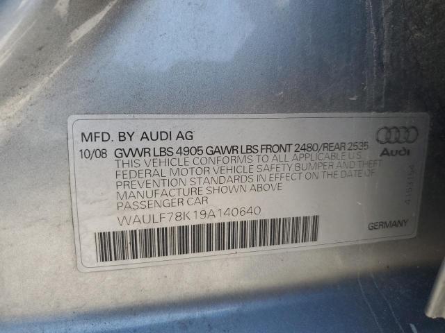 Photo 10 from auction – 2009 AUDI A4 2.0T QU with VIN WAULF78K19A140640