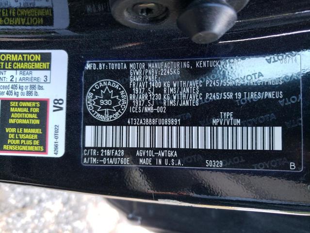 Photo 10 from auction – 2015 TOYOTA VENZA LE with VIN 4T3ZA3BB8FU089891