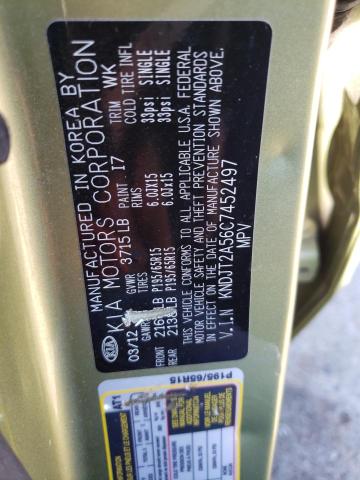 Photo 10 from auction – 2012 KIA SOUL with VIN KNDJT2A56C7452497
