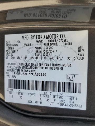 Photo 10 from auction – 2007 FORD EXPLORER X with VIN 1FMEU63E77UA86829