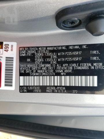 Photo 10 from auction – 2021 TOYOTA SIENNA LE with VIN 5TDKRKEC2MS022078
