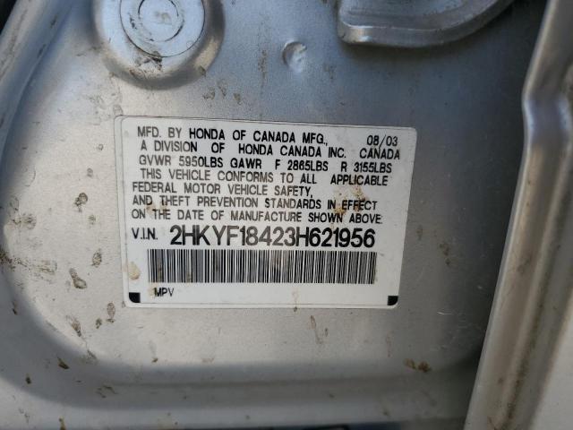 Photo 10 from auction – 2003 HONDA PILOT EX with VIN 2HKYF18423H621956