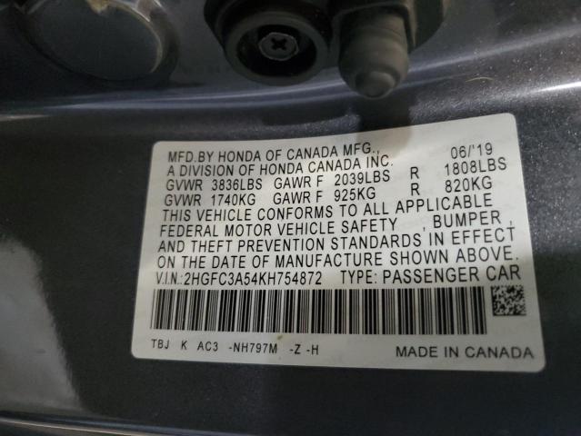 Photo 10 from auction – 2019 HONDA CIVIC SI with VIN 2HGFC3A54KH754872
