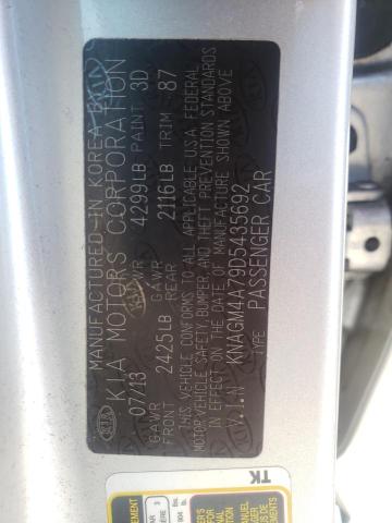 Photo 10 from auction – 2013 KIA OPTIMA LX with VIN KNAGM4A79D5435692