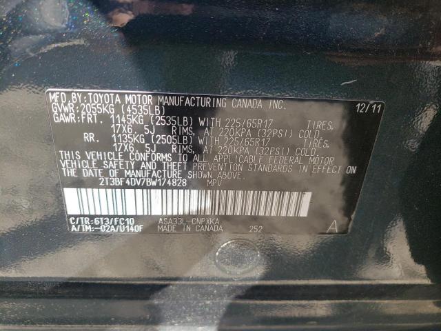 Photo 10 from auction – 2011 TOYOTA RAV4 with VIN 2T3BF4DV7BW174828