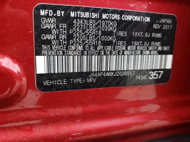 Photo 10 from auction – 2018 MITSUBISHI OUTLANDER with VIN JA4AP4AWXJZ026557