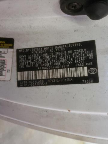Photo 10 from auction – 2004 TOYOTA CAMRY SOLA with VIN 4T1CA30P44U018908
