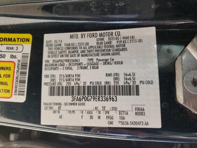 Photo 10 from auction – 2014 FORD FUSION S with VIN 3FA6P0G79ER336963