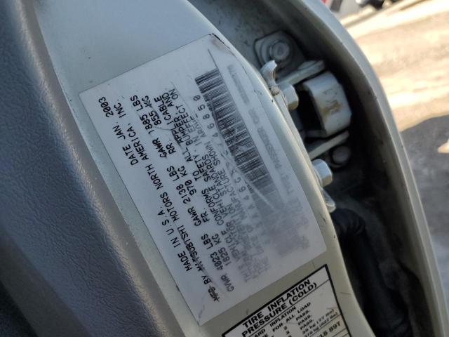 Photo 10 from auction – 2003 MITSUBISHI GALANT ES with VIN 4A3AA46G53E146850