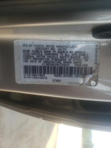 Photo 10 from auction – 2003 TOYOTA CAMRY LE with VIN 4T1BE32K03U731613