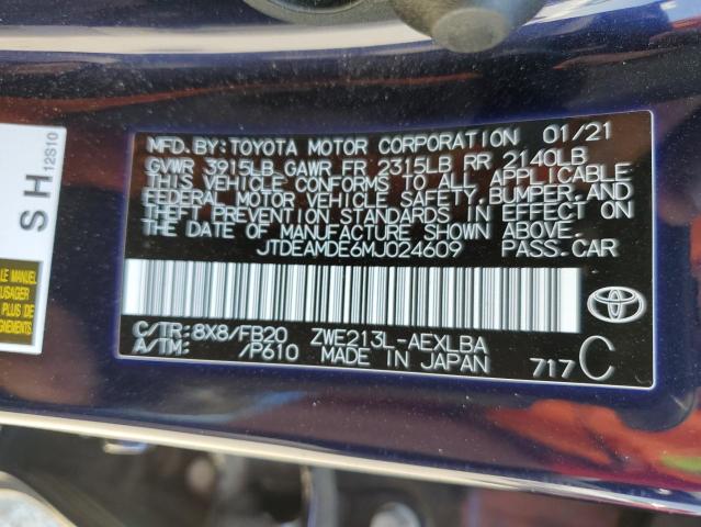 Photo 10 from auction – 2021 TOYOTA COROLLA LE with VIN JTDEAMDE6MJ024609