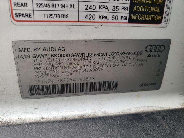 Photo 10 from auction – 2008 AUDI A3 2.0 PRE with VIN WAUNE78P58A192813