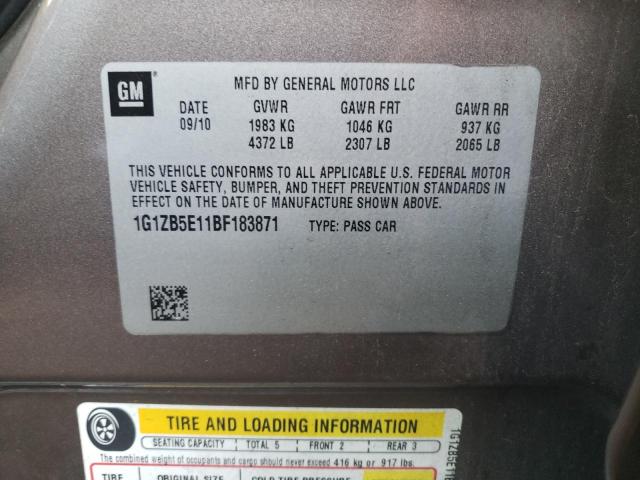 Photo 10 from auction – 2011 CHEVROLET MALIBU LS with VIN 1G1ZB5E11BF183871