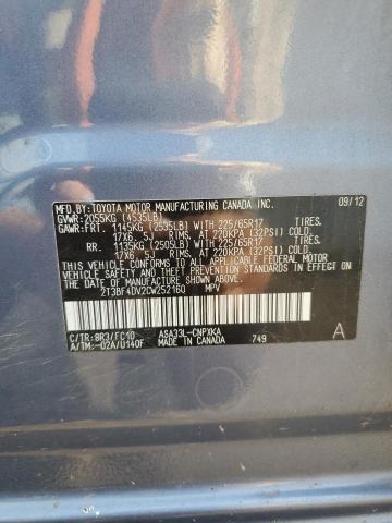 Photo 10 from auction – 2012 TOYOTA RAV4 with VIN 2T3BF4DV2CW252160