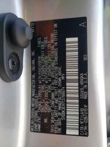 Photo 10 from auction – 2012 TOYOTA HIGHLANDER with VIN 5TDDK3EH7CS166674