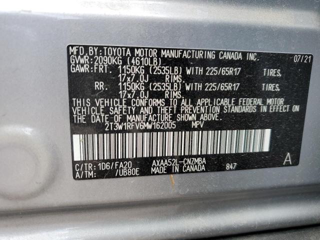 Photo 10 from auction – 2021 TOYOTA RAV4 XLE with VIN 2T3W1RFV6MW162005