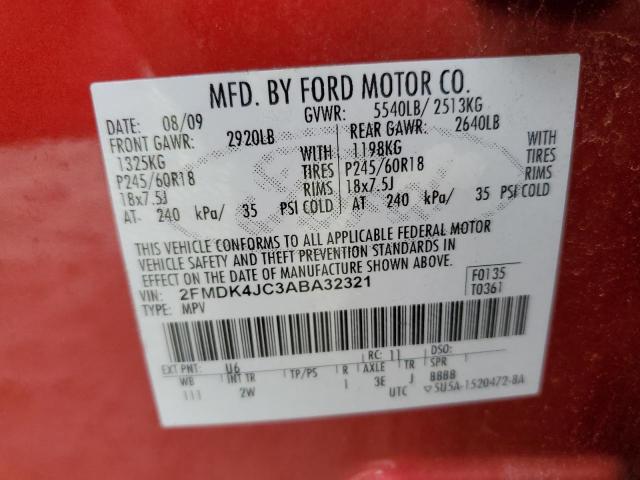 Photo 10 from auction – 2010 FORD EDGE SEL with VIN 2FMDK4JC3ABA32321