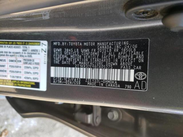 Photo 10 from auction – 2006 TOYOTA COROLLA MA with VIN 2T1KR32E66C605275