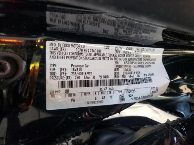 Photo 10 from auction – 2014 FORD FOCUS ST with VIN 1FADP3L96EL292936