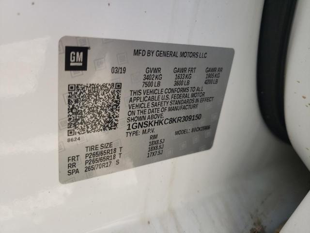 Photo 10 from auction – 2019 CHEVROLET SUBURBAN K with VIN 1GNSKHKC8KR309150