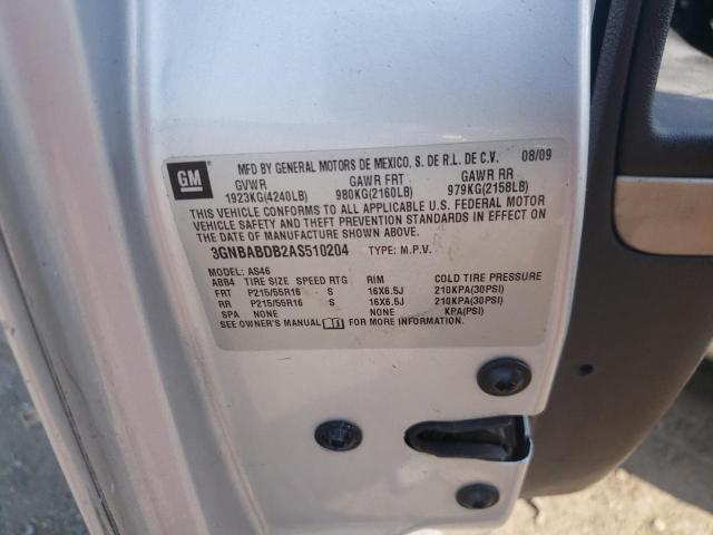 Photo 10 from auction – 2010 CHEVROLET HHR LT with VIN 3GNBABDB2AS510204