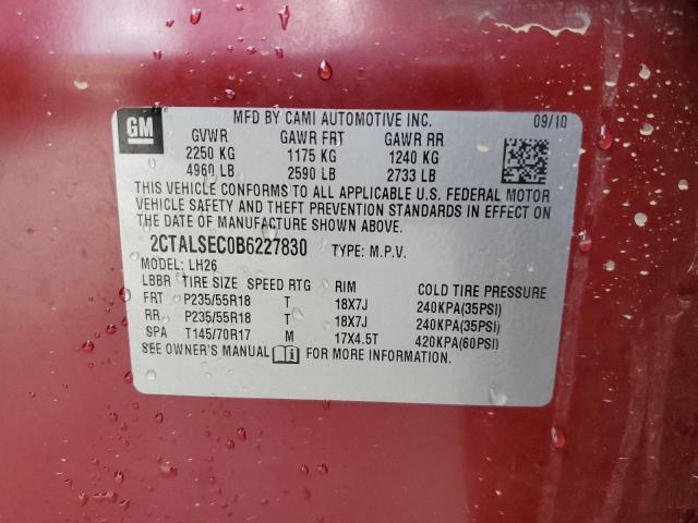 Photo 10 from auction – 2011 GMC TERRAIN SL with VIN 2CTALSEC0B6227830
