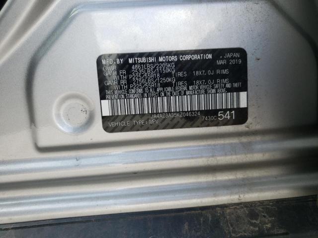 Photo 10 from auction – 2019 MITSUBISHI OUTLANDER with VIN JA4AZ3A35KZ046324