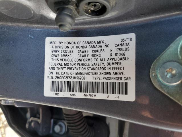 Photo 10 from auction – 2018 HONDA CIVIC LX with VIN 2HGFC2F58JH562081