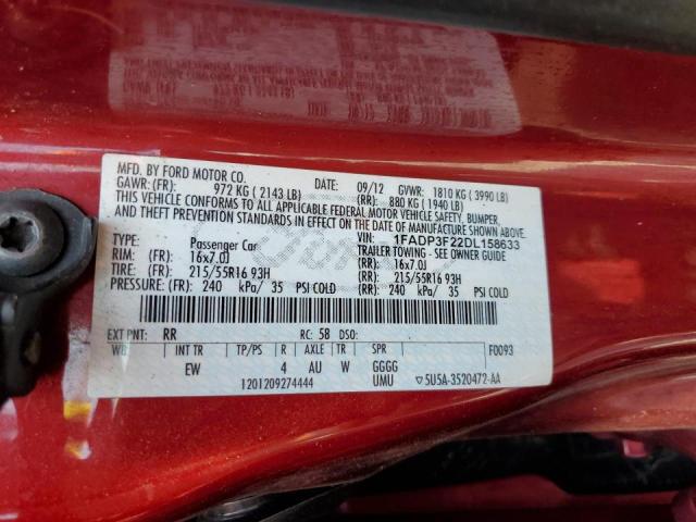 Photo 10 from auction – 2013 FORD FOCUS SE with VIN 1FADP3F22DL158633
