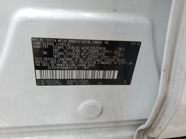 Photo 10 from auction – 2013 TOYOTA RAV4 LIMIT with VIN 2T3YFREV6DW035735