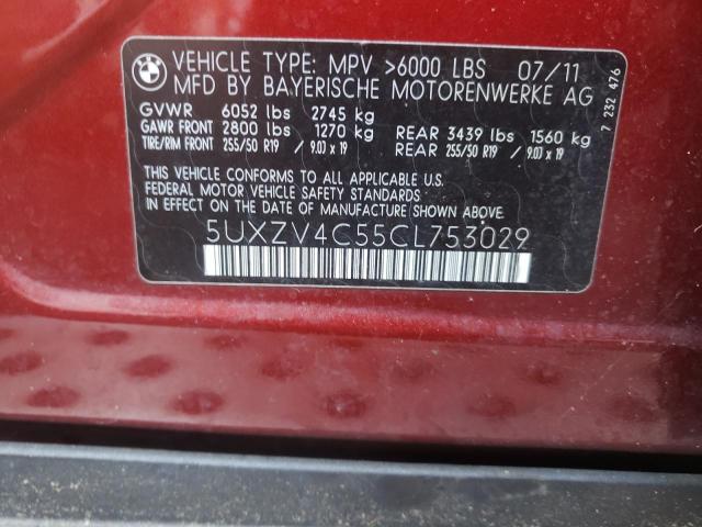 Photo 10 from auction – 2012 BMW X5 XDRIVE3 with VIN 5UXZV4C55CL753029