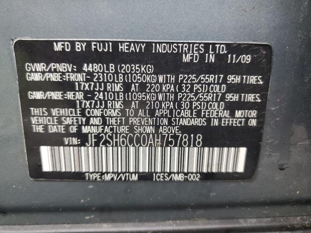 Photo 10 from auction – 2010 SUBARU FORESTER 2 with VIN JF2SH6CC0AH757818