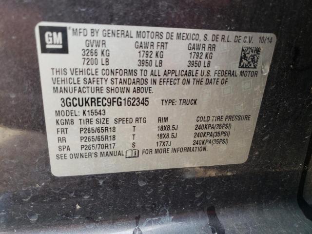 Photo 10 from auction – 2015 CHEVROLET SILVERADO with VIN 3GCUKREC9FG162345