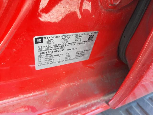 Photo 10 from auction – 2017 CHEVROLET SILVERADO with VIN 3GCPCREC6HG374293