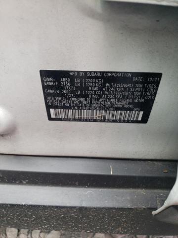 Photo 10 from auction – 2022 SUBARU OUTBACK PR with VIN 4S4BTADC8N3157402