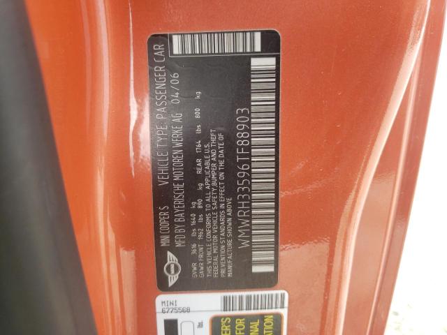Photo 10 from auction – 2006 MINI COOPER S with VIN WMWRH33596TF88903